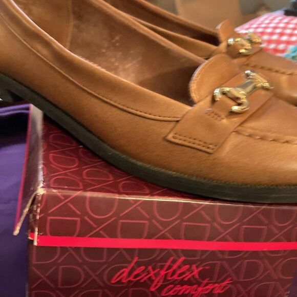 Dexflex Shoes - Dexflex comfort, brown loafers with buckle size 9W